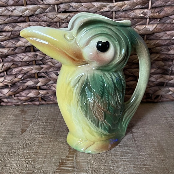 1950's Stewart McCulloch California Pottery Green Parrot Bird Pitcher Retro - Picture 8 of 8